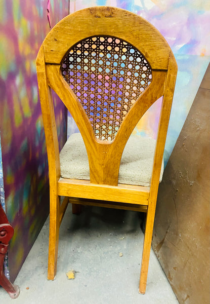 Pair of Oak and Cane Backed Chairs