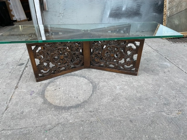 Mcm wood and glass coffee table