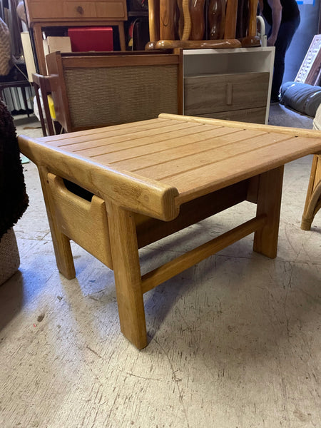 Solid Wood Mid Century Platform Style Side Table