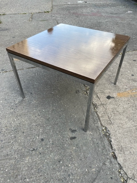 Florence Knoll Chrome and Wood Coffee or Side Table