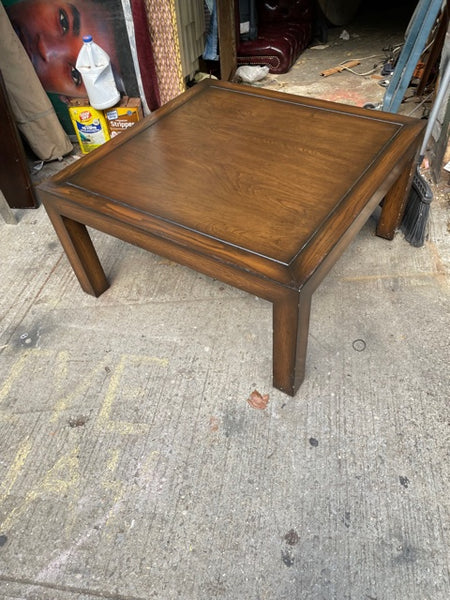 Solid Wood and Glass Top Square Coffee Table
