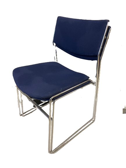 Royal Blue and Chrome Stacking Chairs