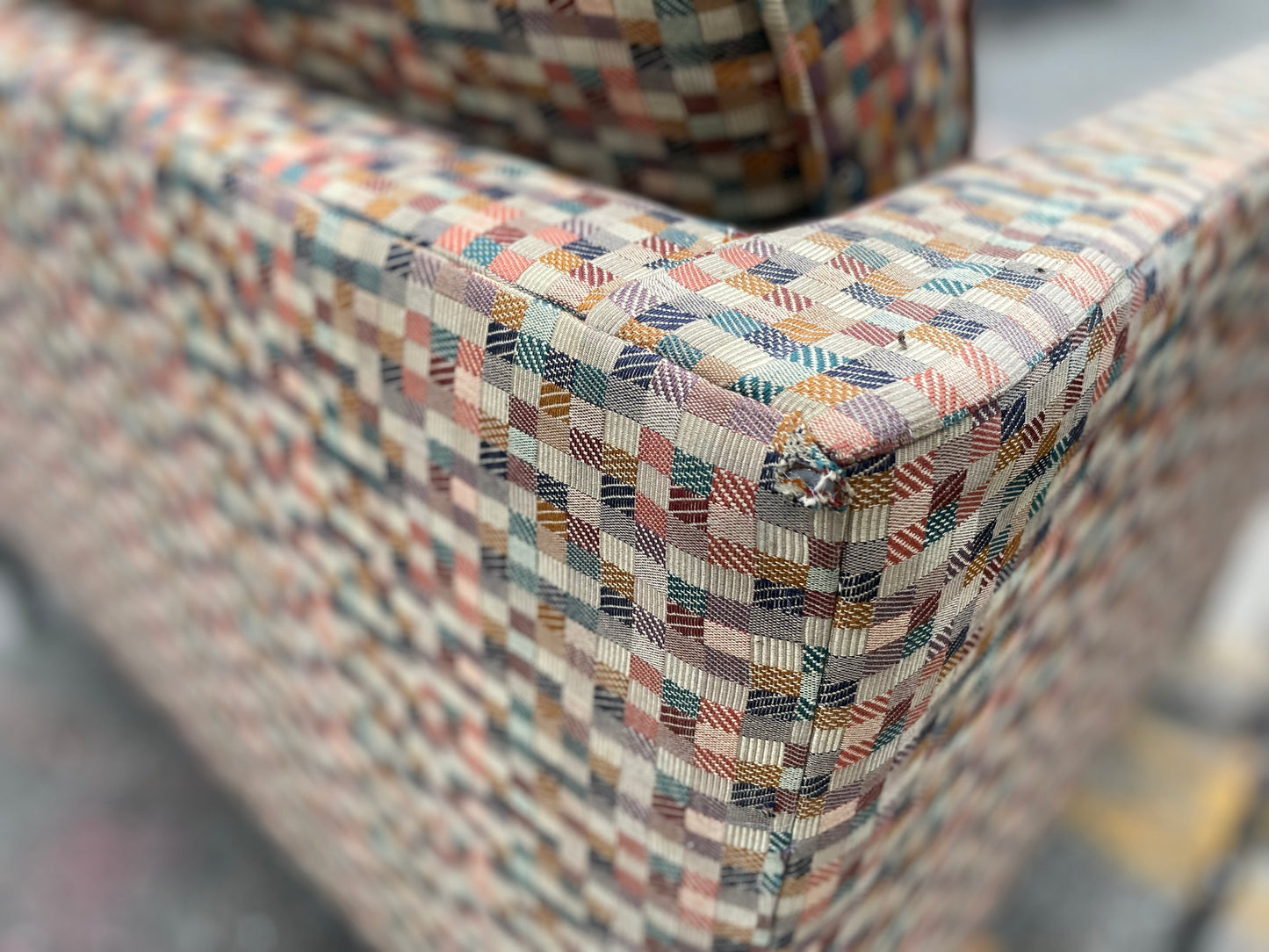 Florence Knoll for Knoll Geometric Alexander Girard Fabric Lounge Chair