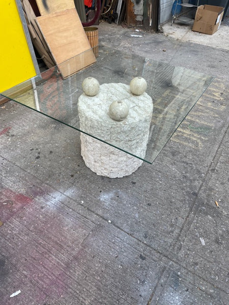 Tessellated Postmodern Stone and Ball Coffee Table