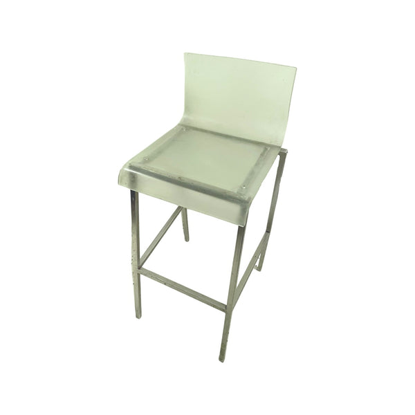 Pairs of Frosted Green Acrylic and Chrome Bar Stools  (There are 2 Pairs Available)