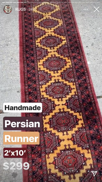 Handmade Persian Runner 10x2’